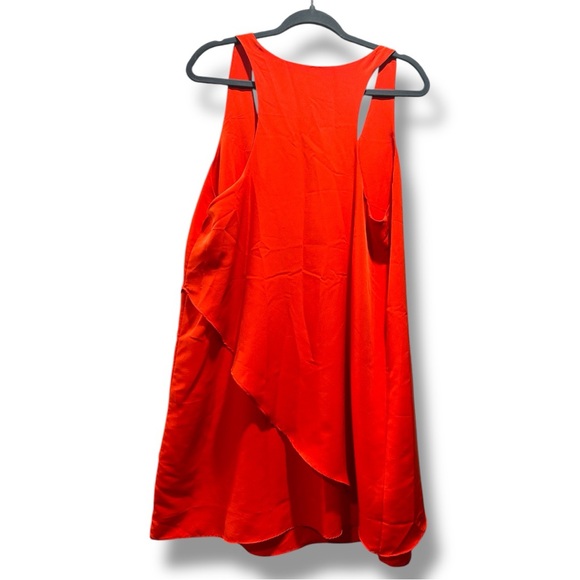 Petticoat Alley Asymmetrical Layered Dress Size Large Red Orange Cocktail - Picture 2 of 3
